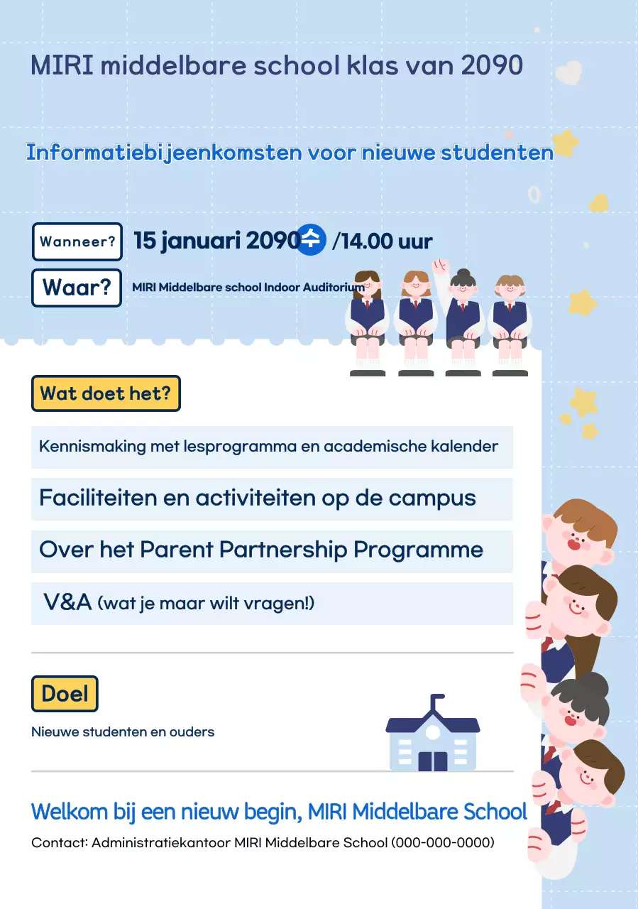 Gids voor informatiesessies over de Sky Blue Clean School