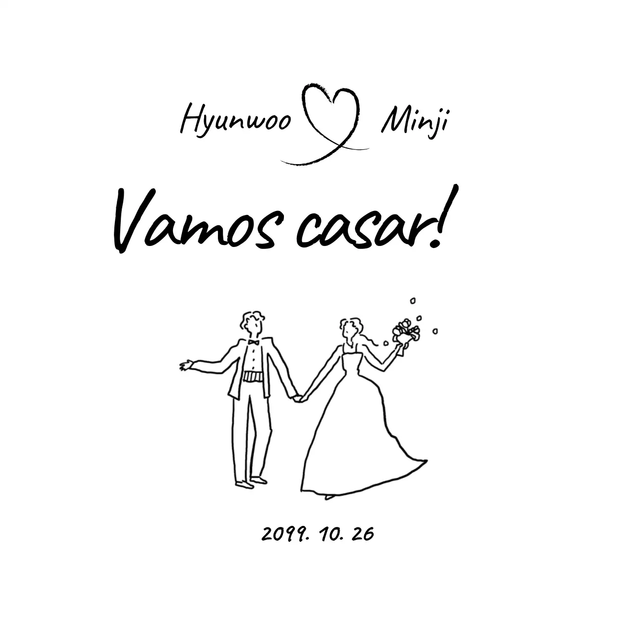 Convite de casamento preto simples