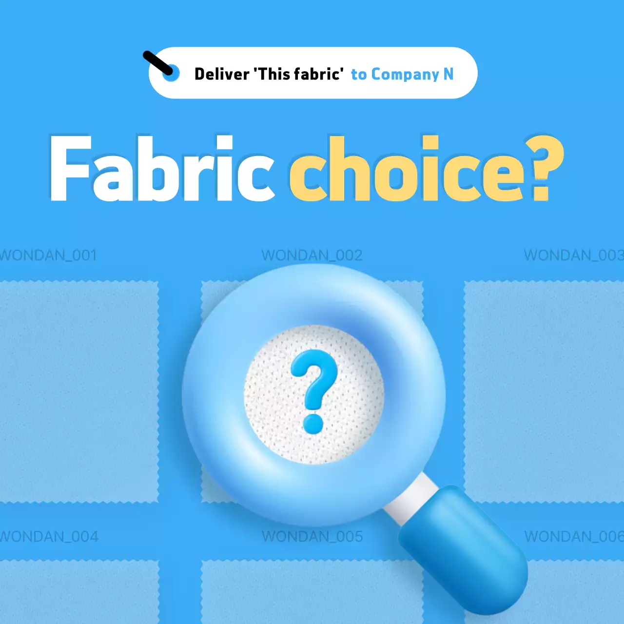 Anúncio de tecido moderno azul