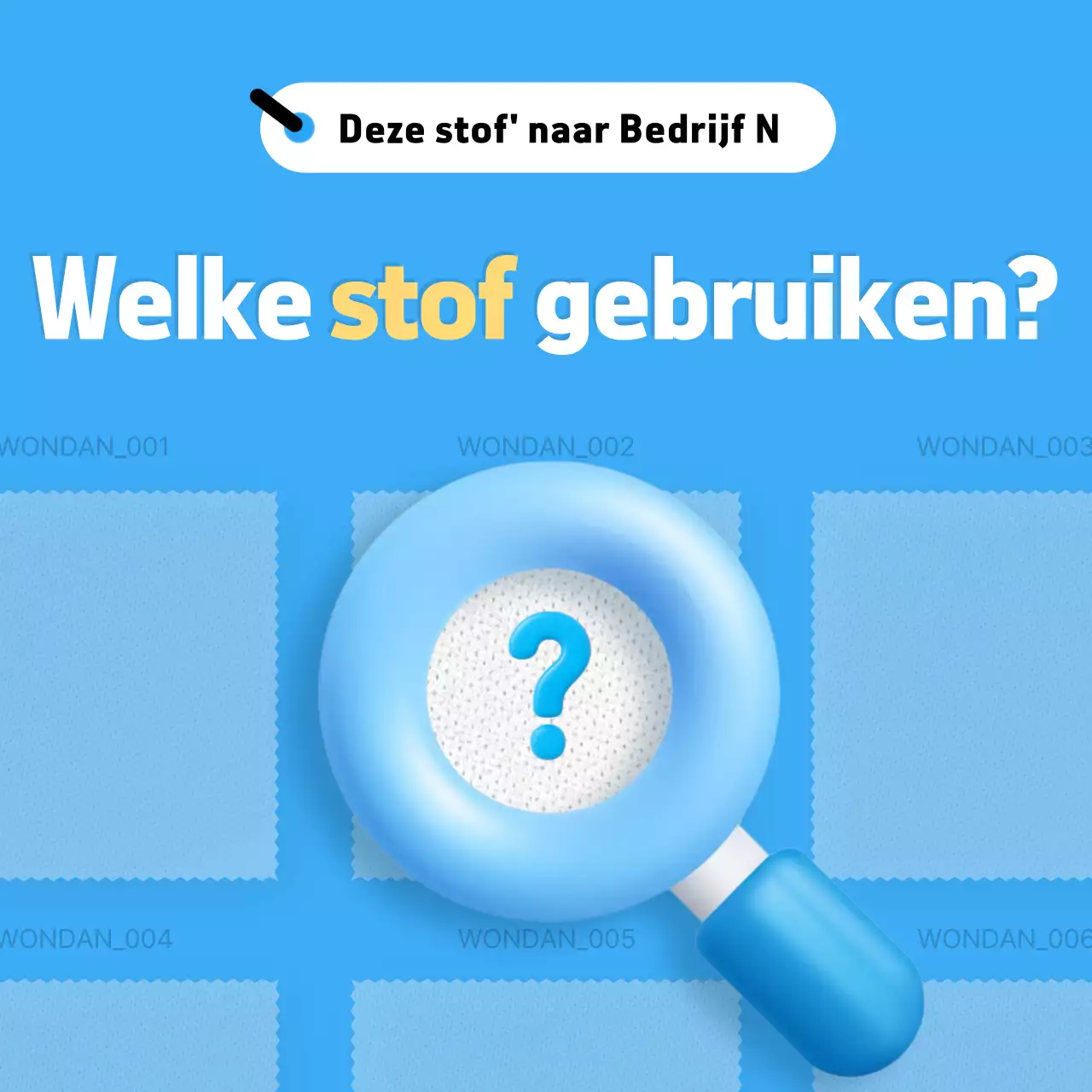 Blauwe moderne stoffen advertentie