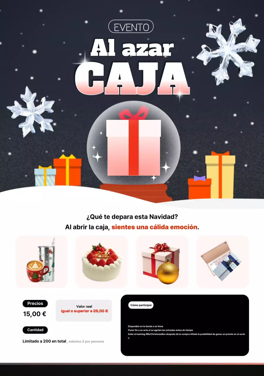 Evento navideño moderno y negro