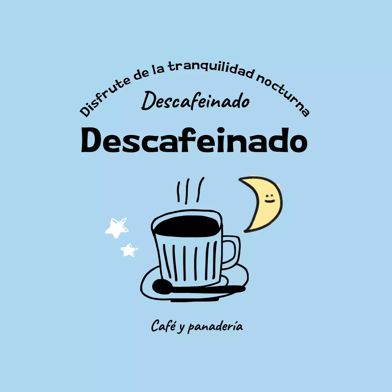 Anuncio de café simple azul cielo