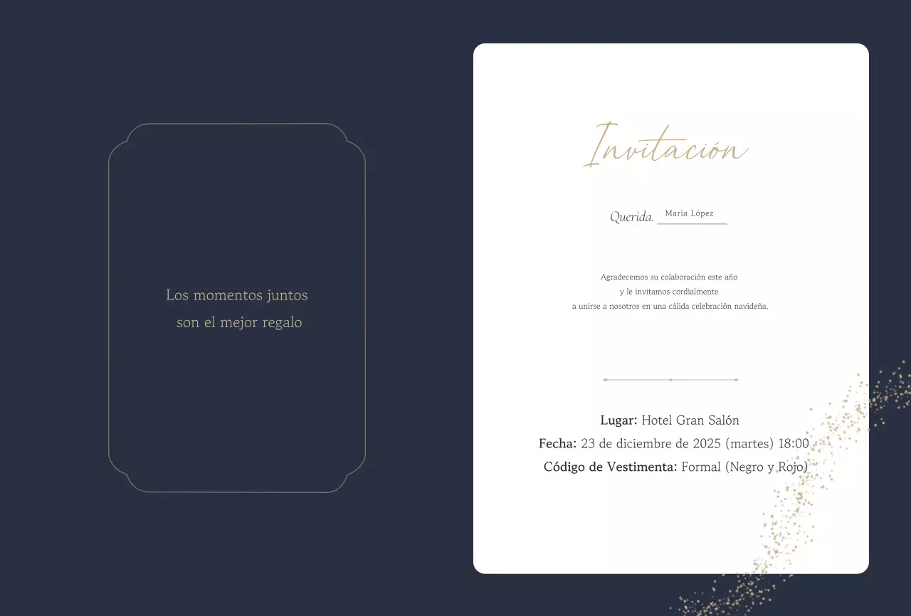 Invitación elegante para fiesta azul marino