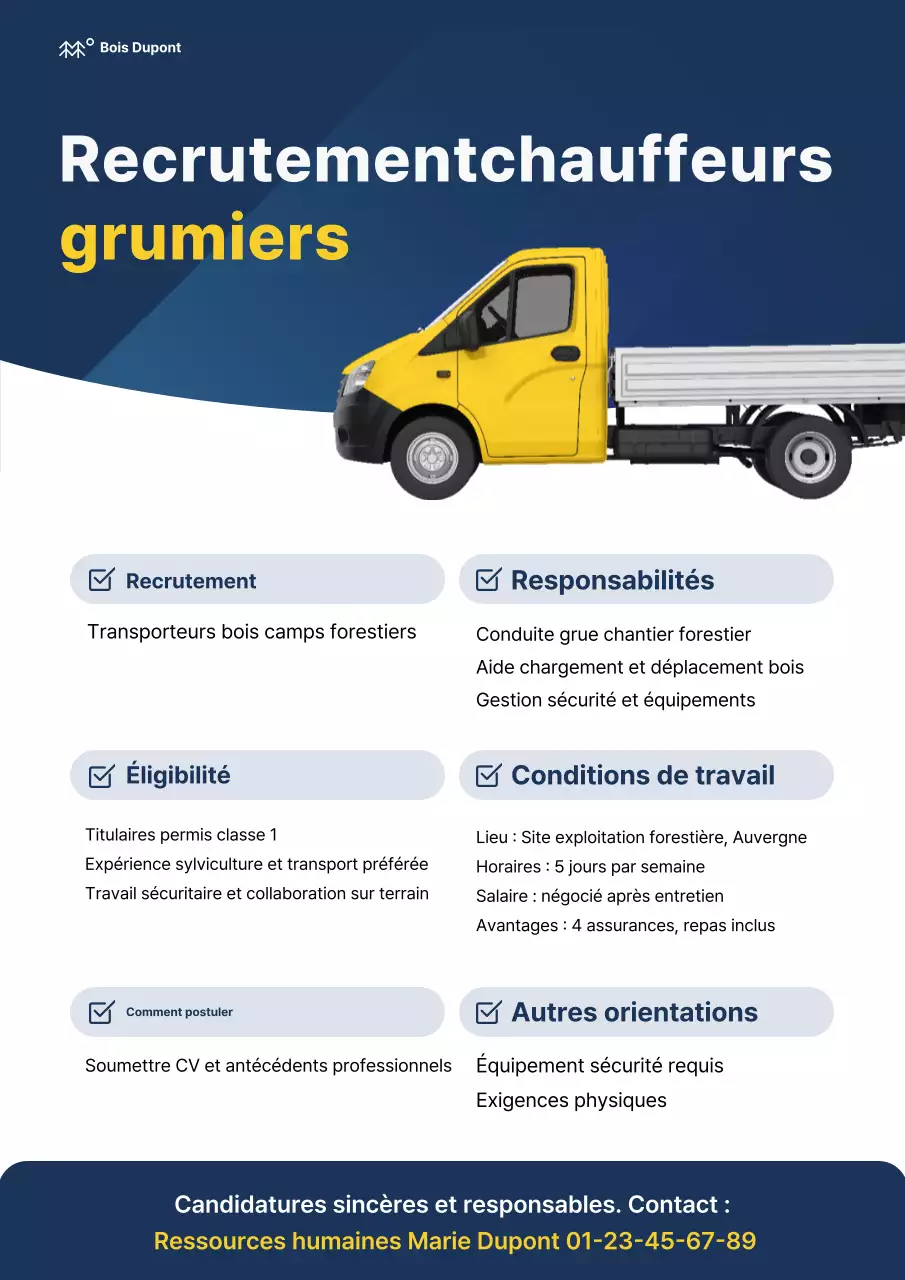 Recrutement Blue Simple