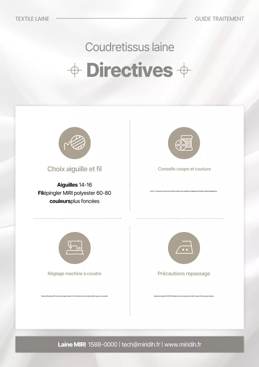 Instructions de traitement Beige Clean