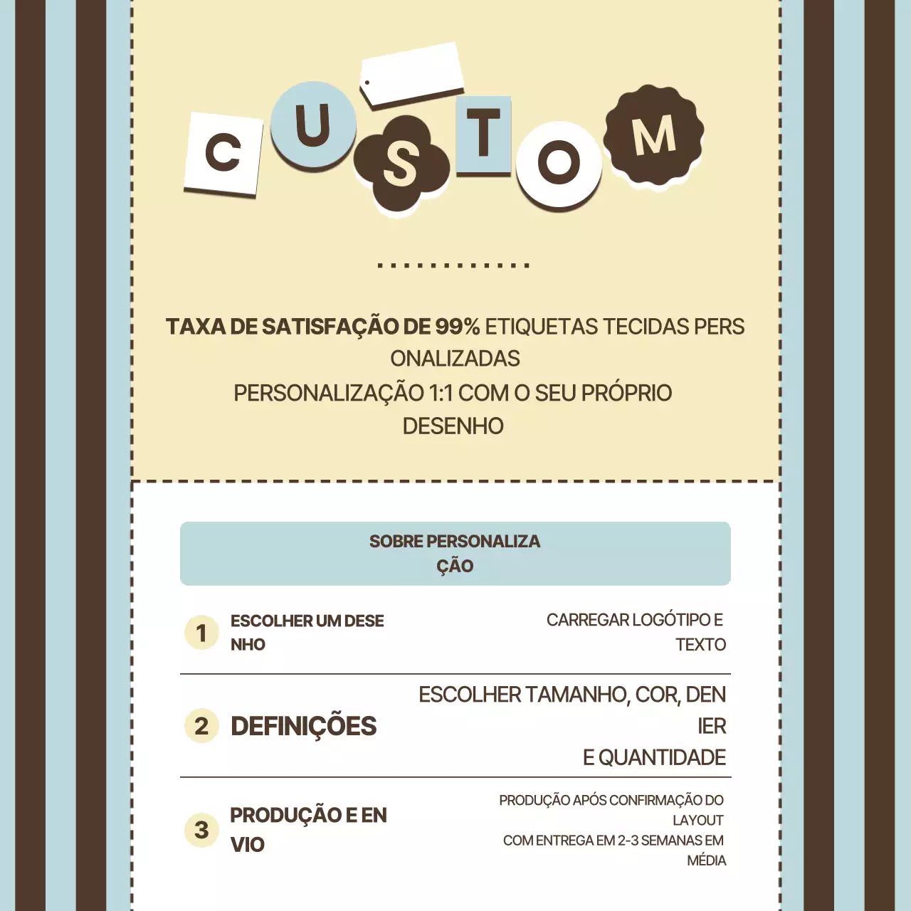 Guia de pedidos personalizados simples bege