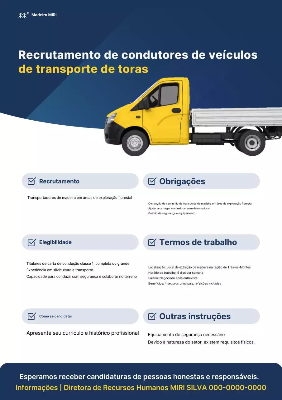 Recrutamento Simples Azul