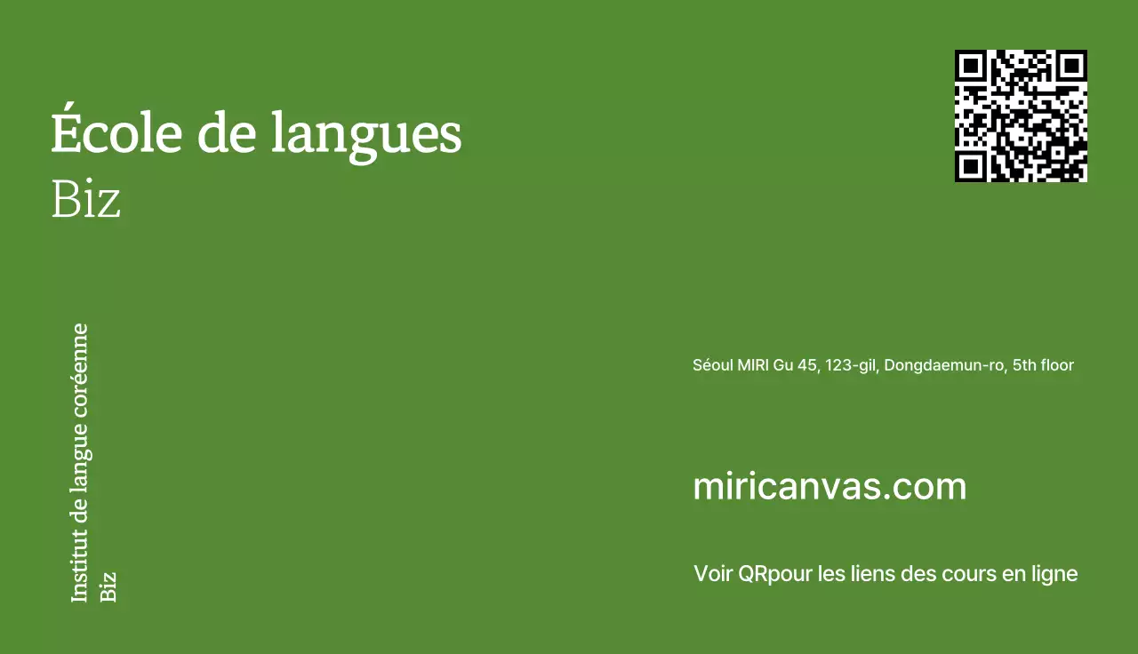 Carte de visite simple et éducative kaki