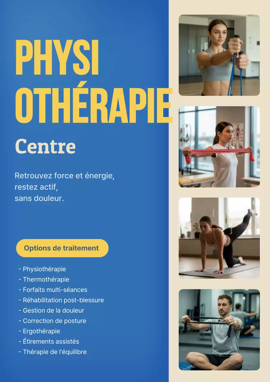 Promotion de physiothérapie moderne bleue