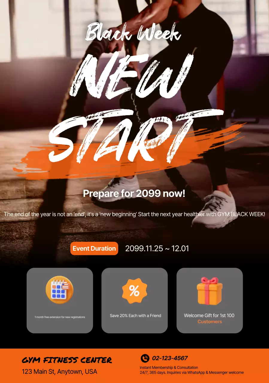 Orange Modern Fitness Event