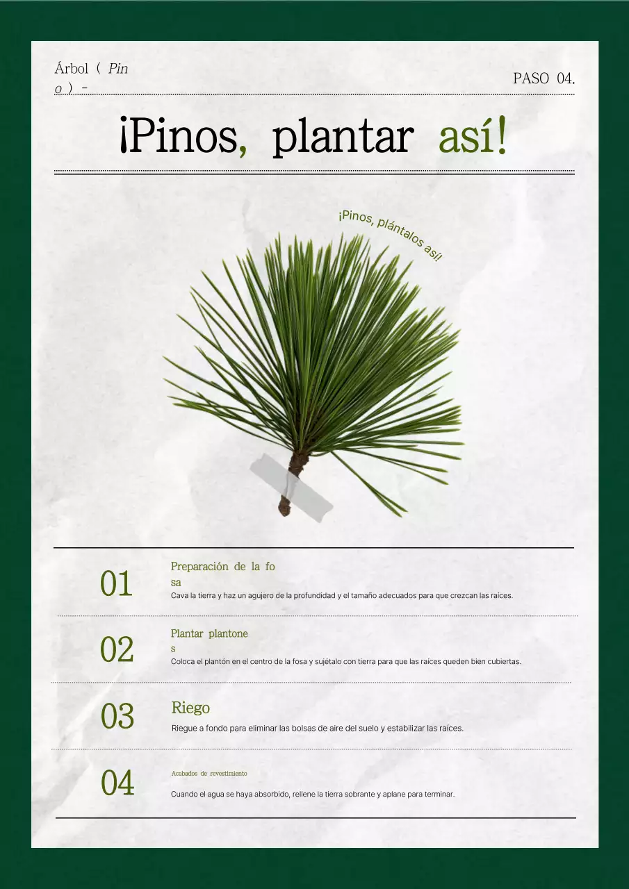 Materiales educativos sobre plantas verdes y sencillas