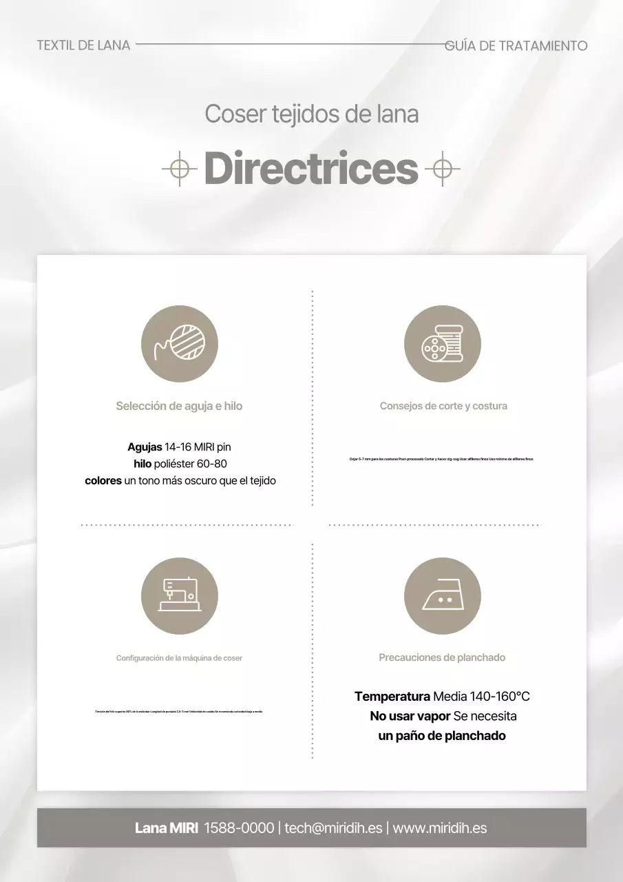 Instrucciones de procesamiento de Beige Clean