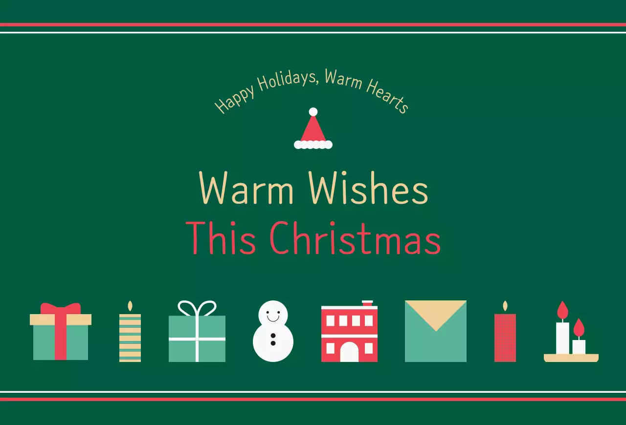 Kartu Pos Natal Hijau Sederhana