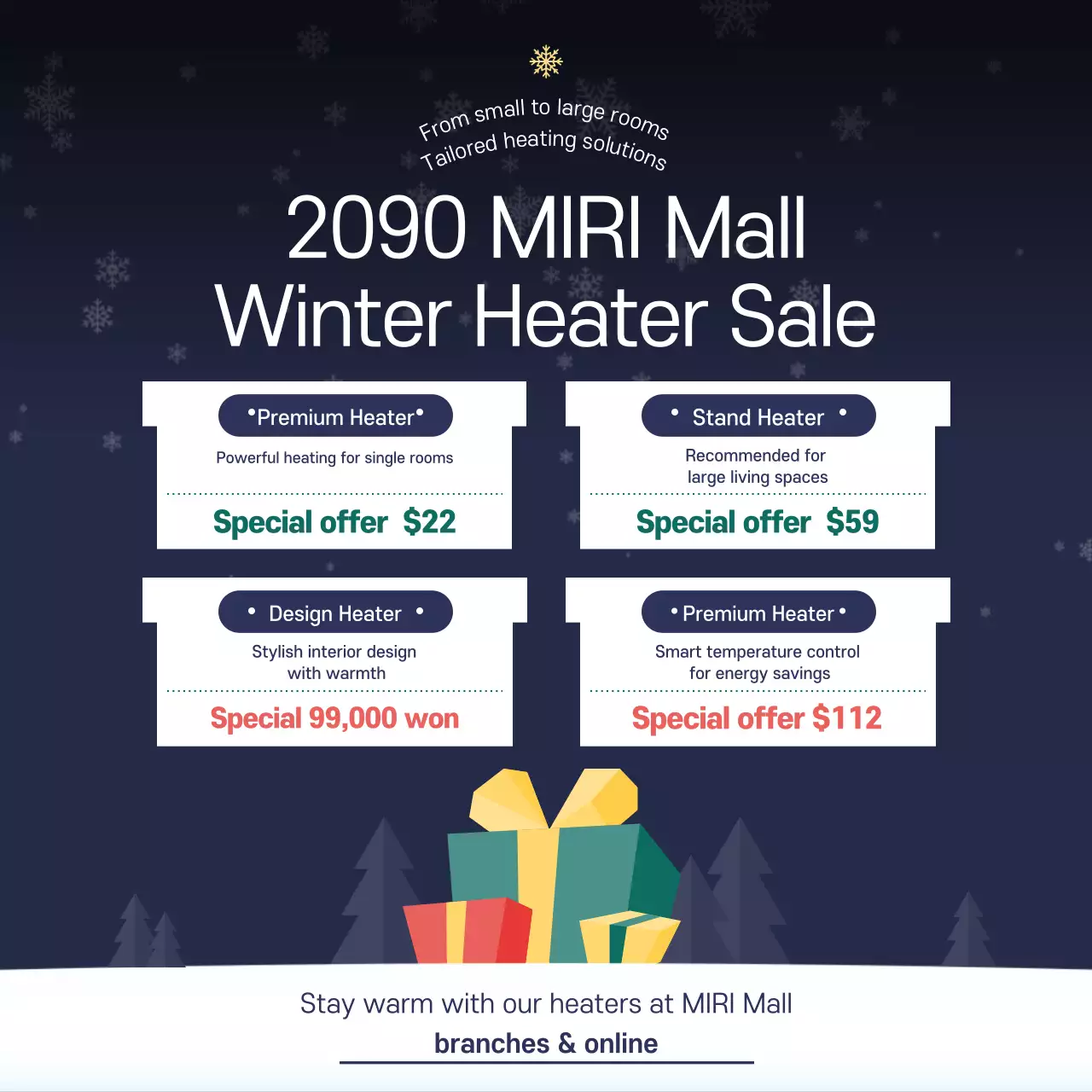 Obral Musim Dingin Sederhana Biru Laut