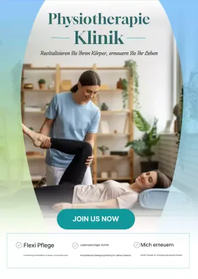 blaugrüne moderne Physiotherapie-Werbung