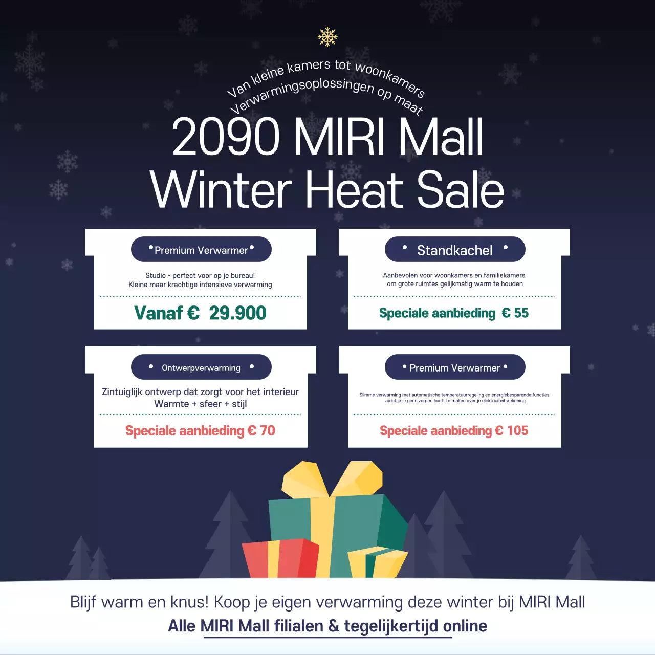 Marineblauwe eenvoudige winteruitverkoop