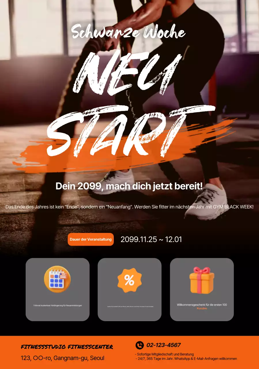 Orange Modern Fitness Event