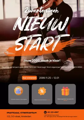 Orange Modern Fitness Evenement