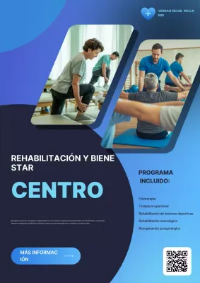 Promoción de bienestar moderno azul
