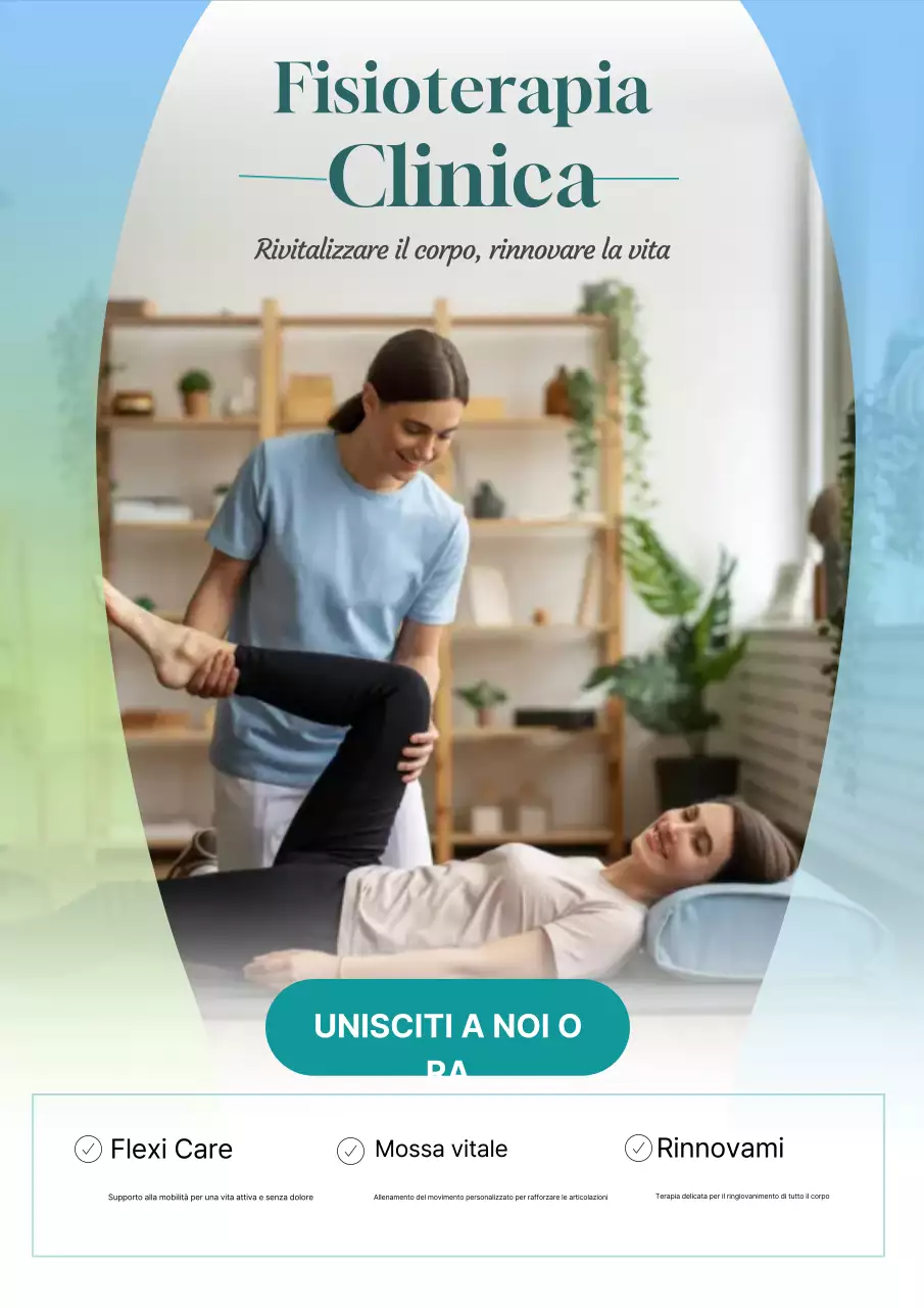 promozione della fisioterapia moderna verde acqua