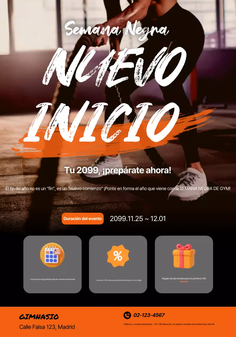 Evento de fitness moderno de Orange