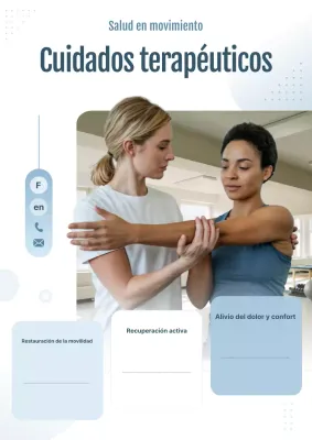 Promoción de fisioterapia moderna azul