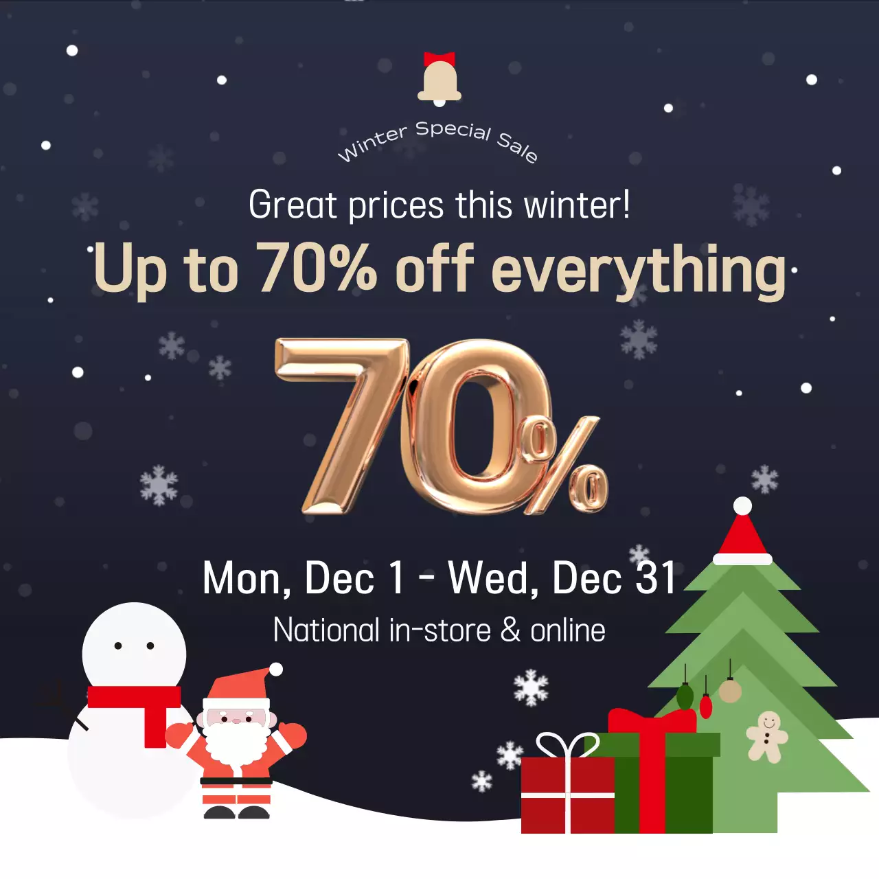 Black Simple Winter Sale Event