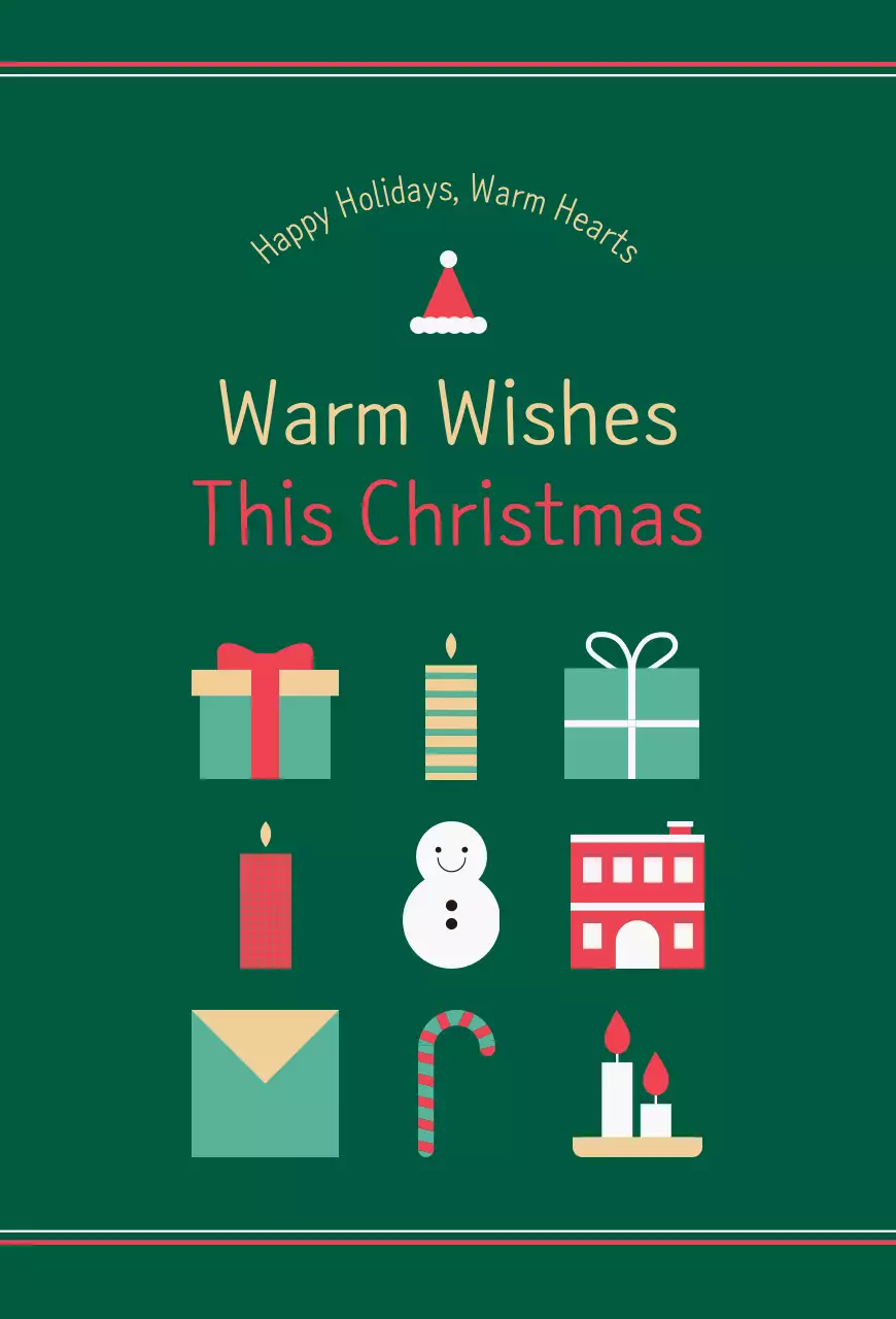 Green Simple Christmas Postcard