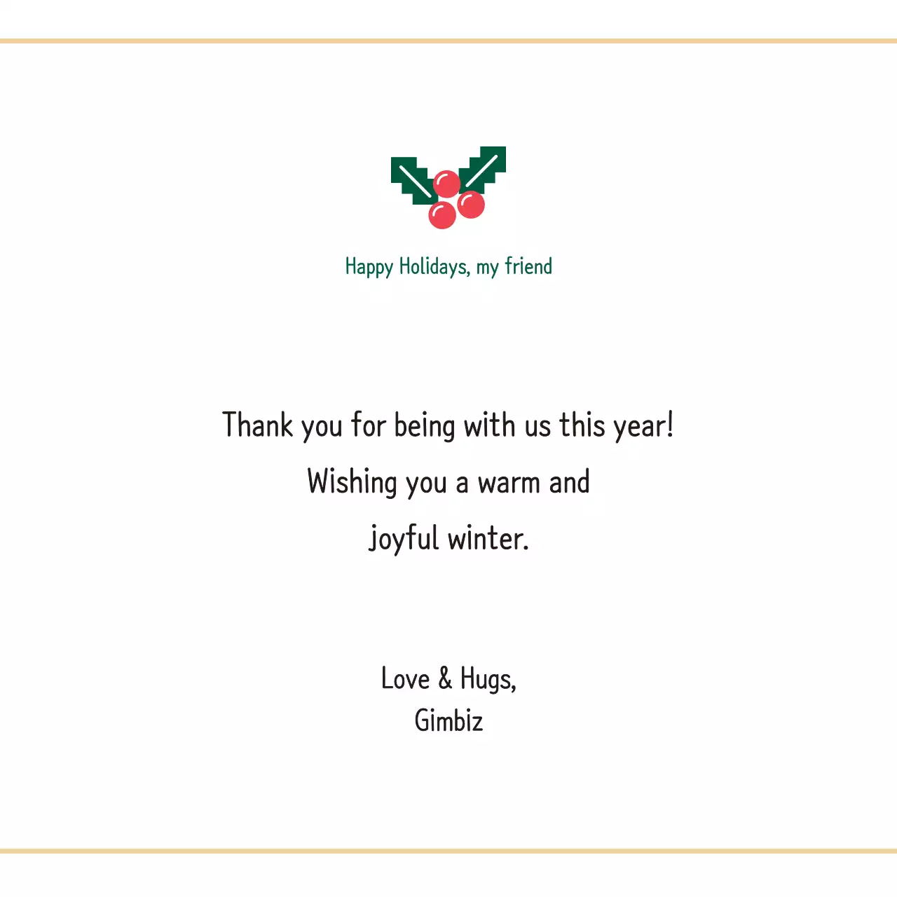 Cartão postal de Natal verde simples