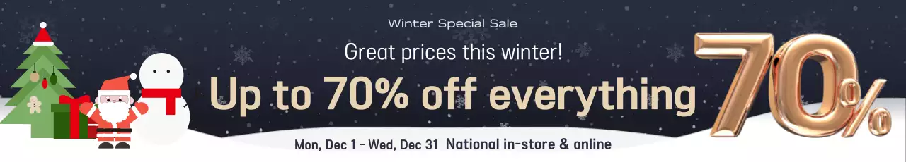 Evento de liquidação de inverno Black Simple