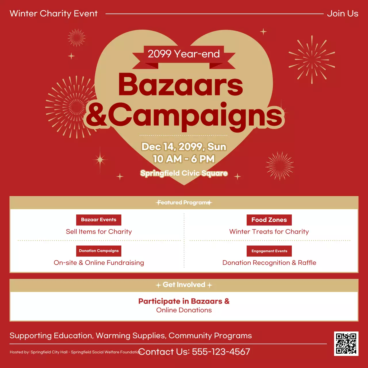 Acara Kampanye Donasi Red Simple