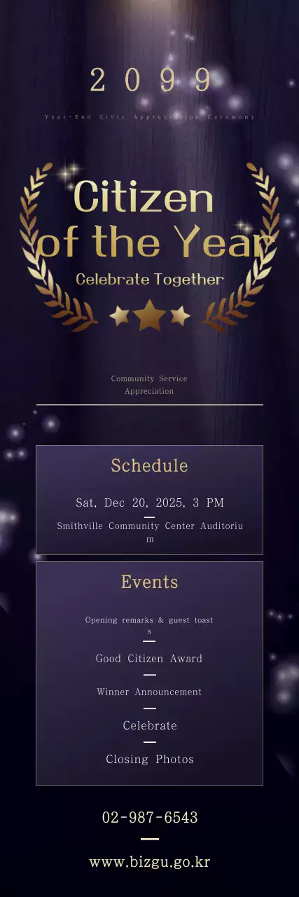 Guia de Eventos de Gratidão Blue Premium