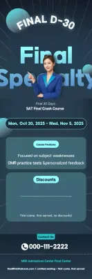 Anúncio de educação moderna azul marinho