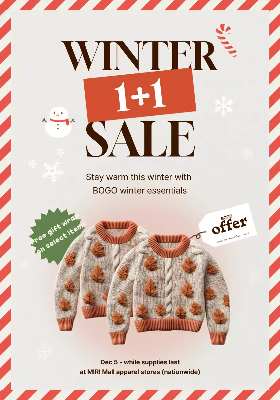 Giảm giá mùa đông đơn giản màu cam