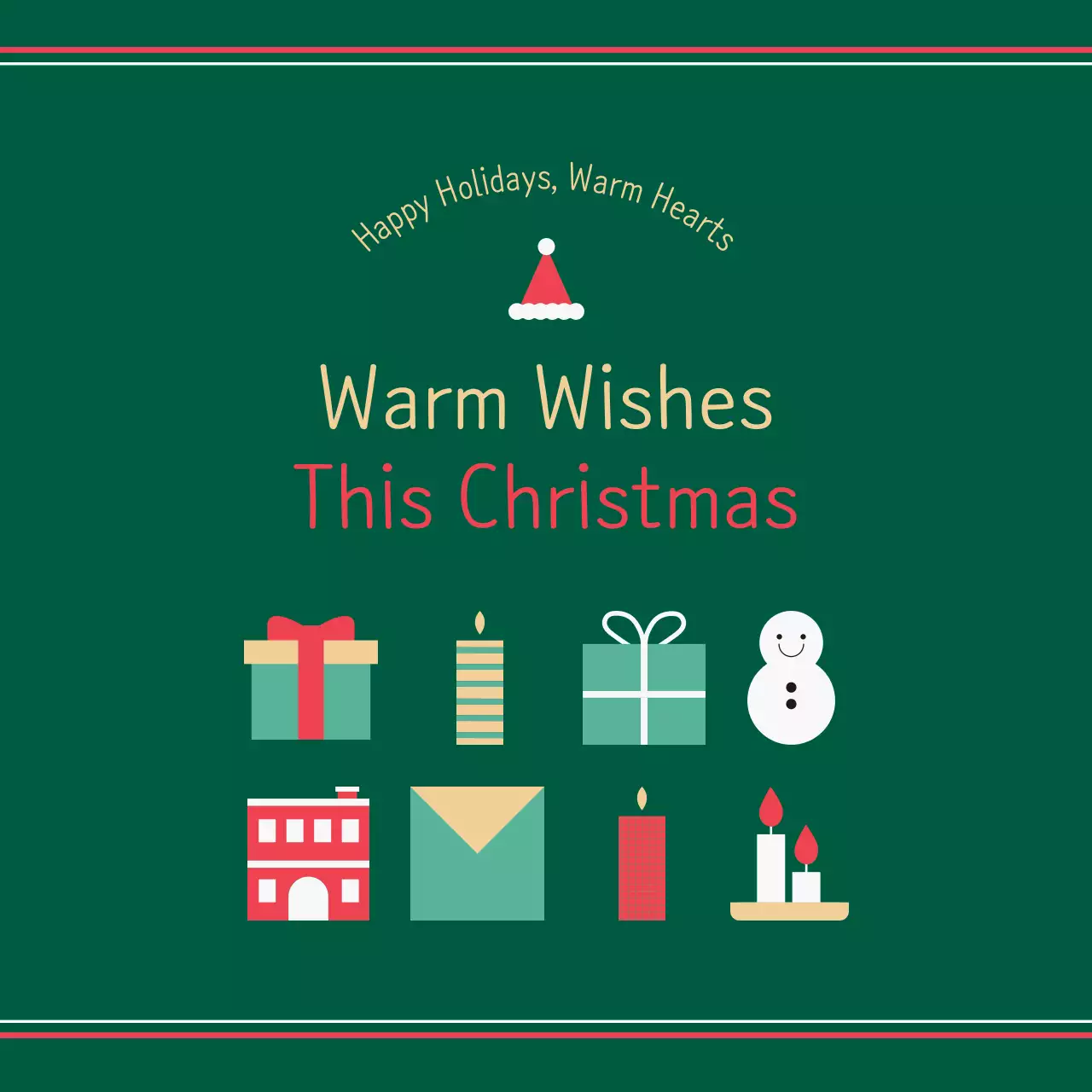 Cartão postal de Natal verde simples