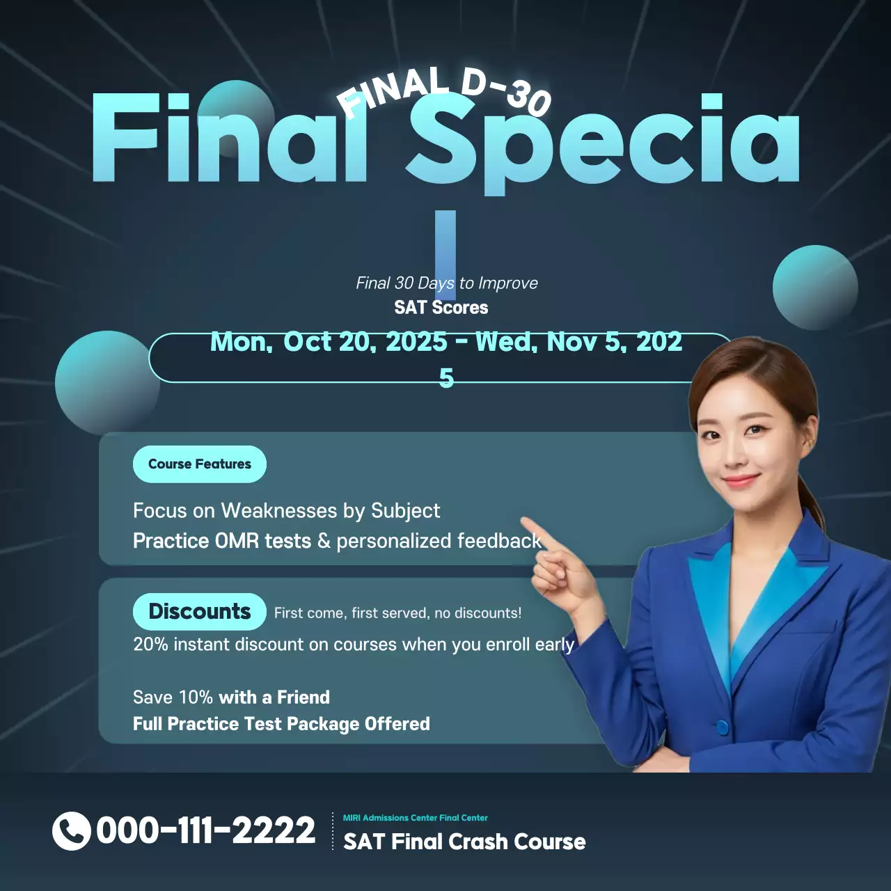 Navy Blue Modern Education Advertisement