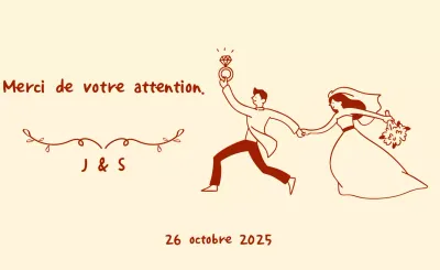 Merci de mariage simple et beige