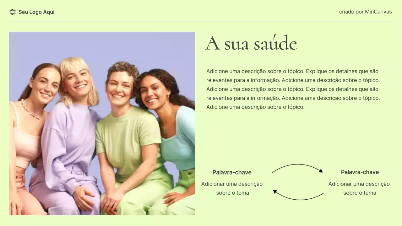 Apresentação informativa sobre saúde feminina moderna em tons pastel