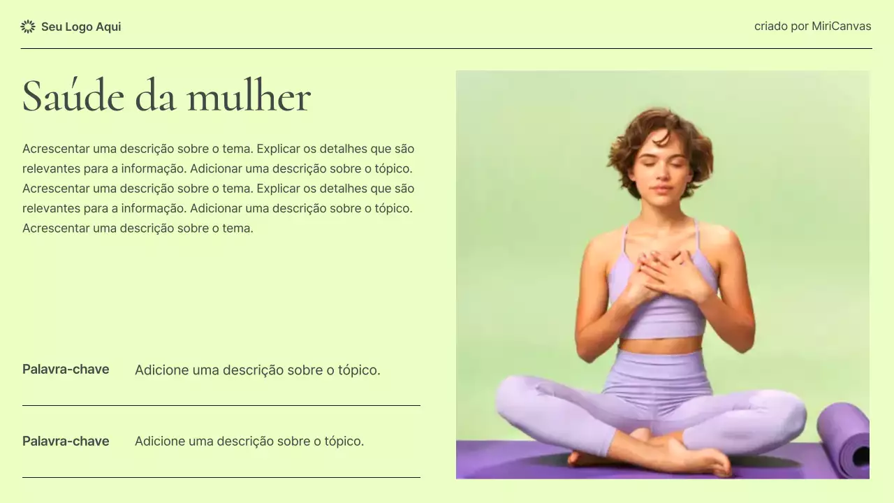 Apresentação informativa sobre saúde feminina moderna em tons pastel