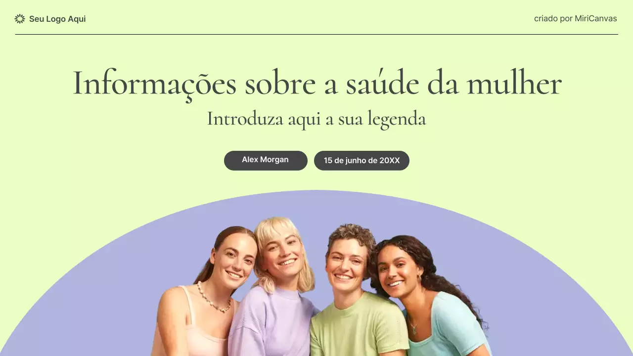 Apresentação informativa sobre saúde feminina moderna em tons pastel
