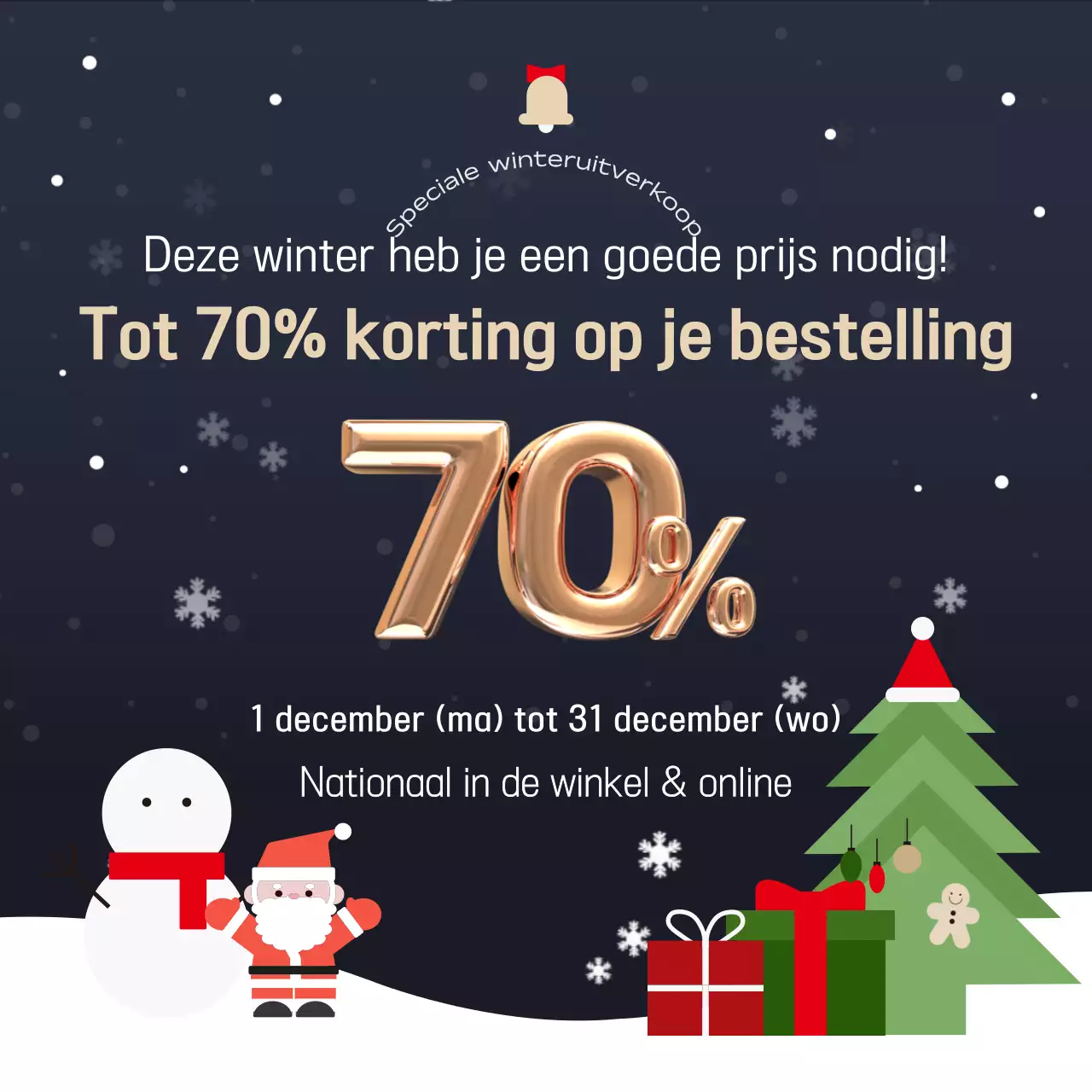 Black Simple Winter Sale-evenement