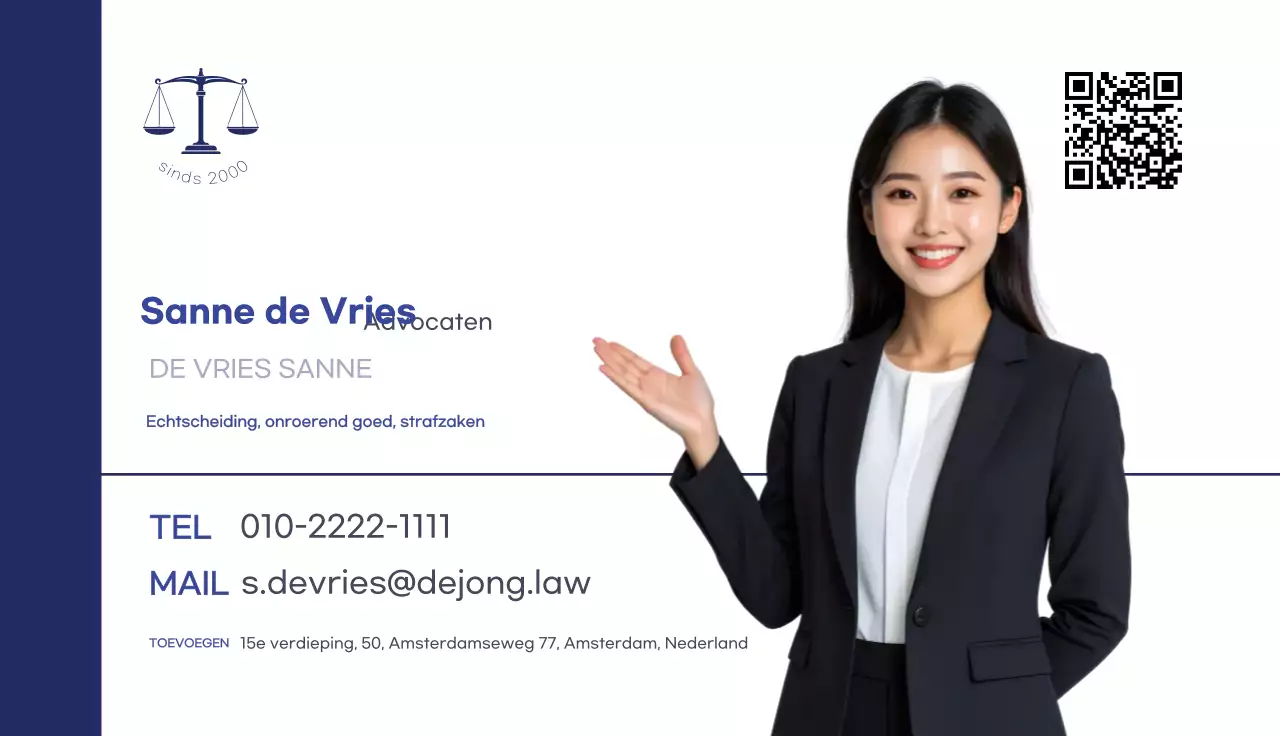 Marineblauw Simple Law-logo