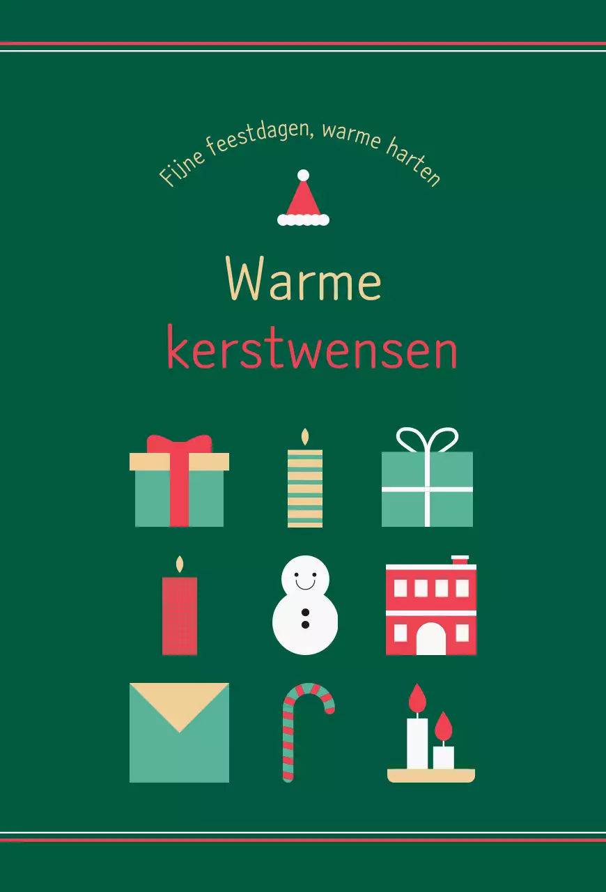 Groene eenvoudige kerstkaart