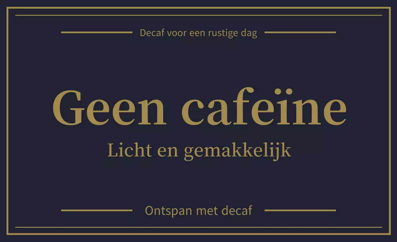 Advertentie voor zwarte, simpele drank