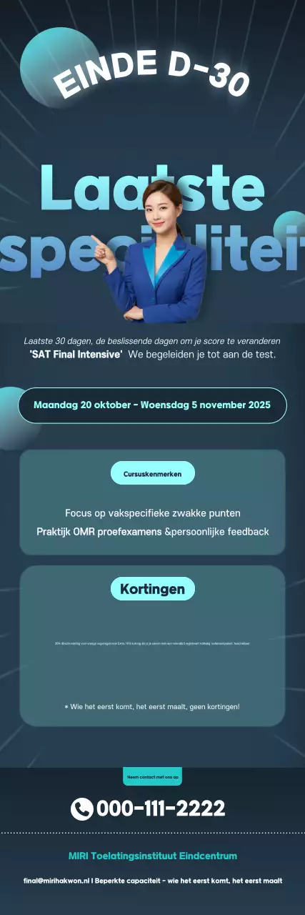 Marineblauwe moderne onderwijsadvertentie