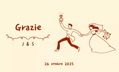Grazie per il matrimonio semplice beige
