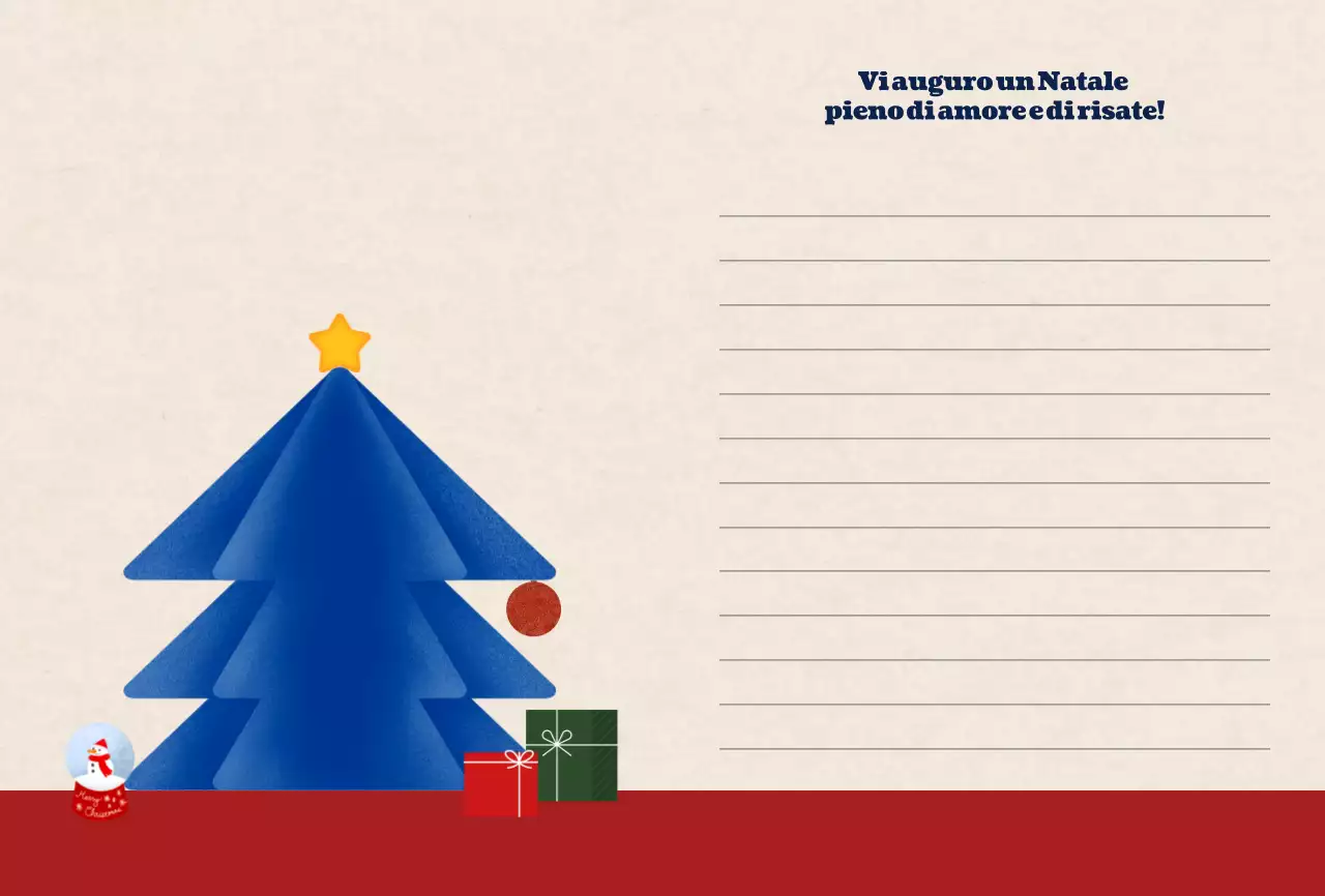 Biglietto di Natale semplice blu