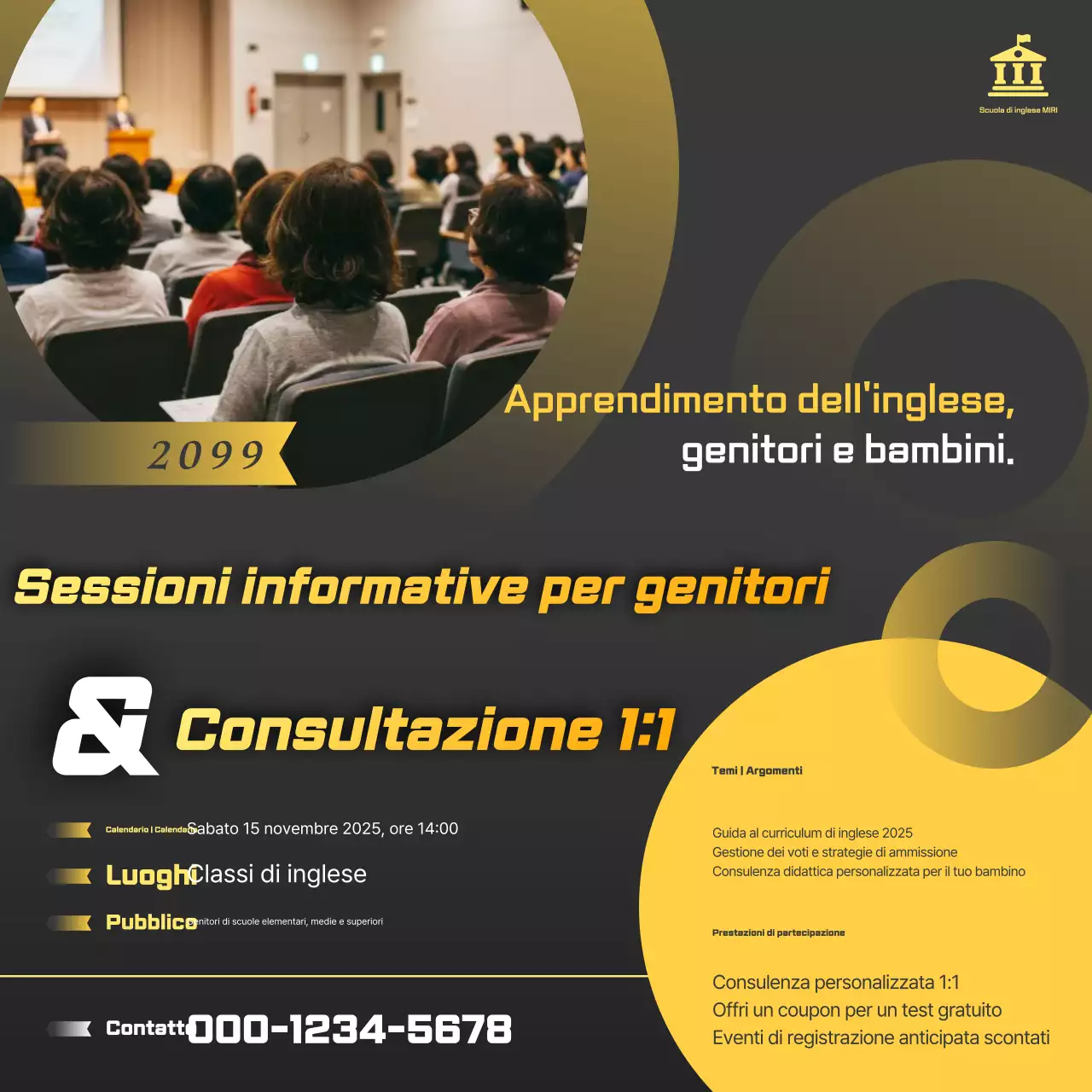 Guida alla sessione informativa sull'educazione moderna gialla