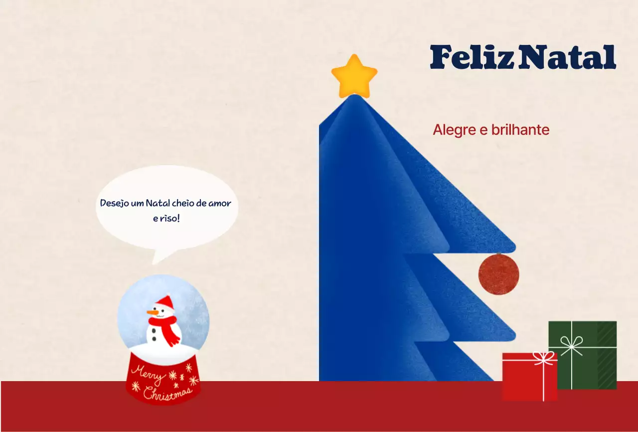 Cartão de Natal Azul Simples