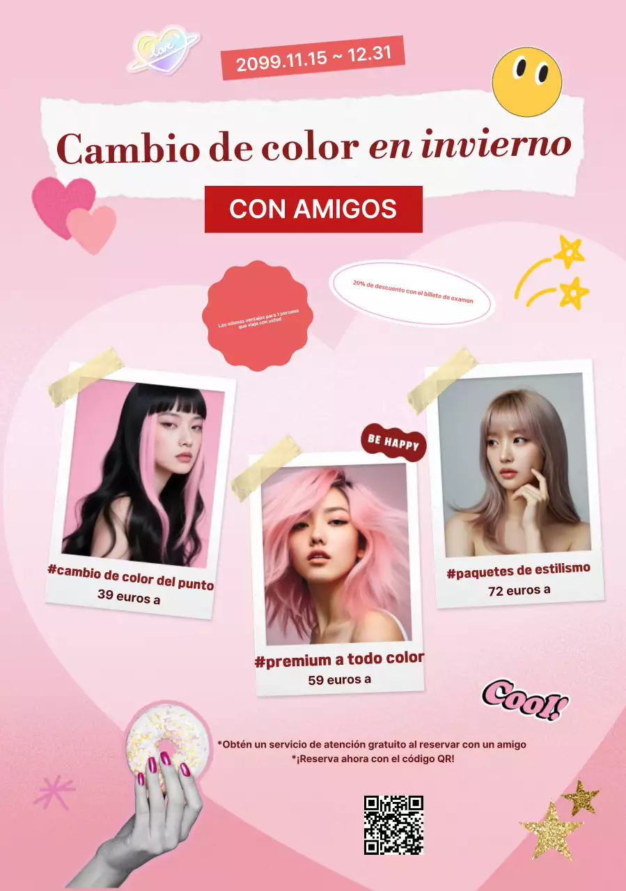 Promoción de peinado de bebé rosa